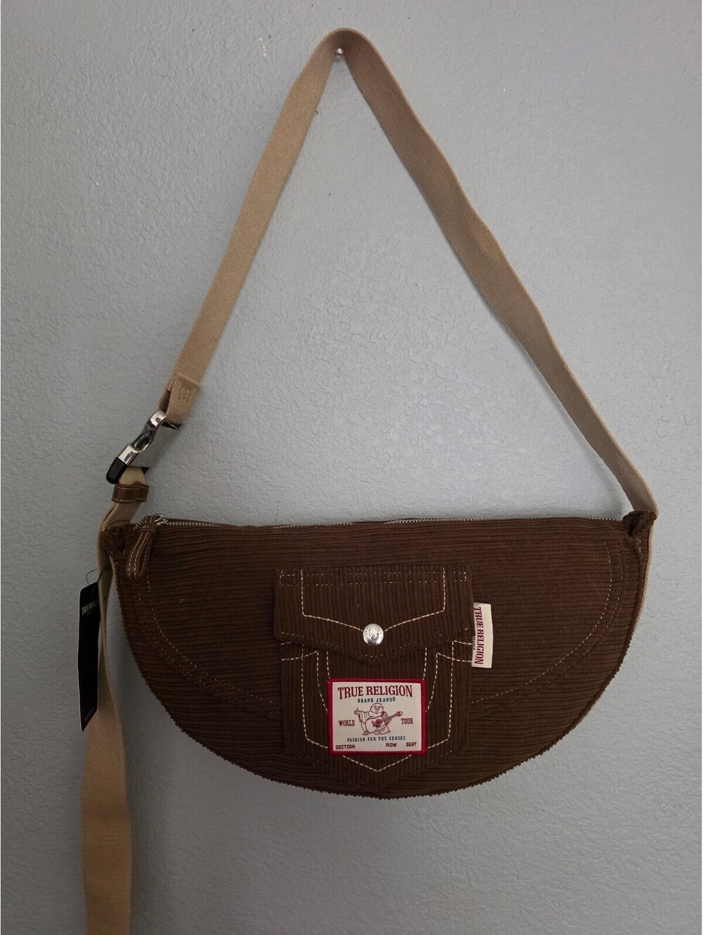 True Religion Brown Corduroy Belt Bag Fanny Pack